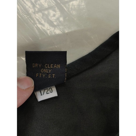 Vintage Black Chenille Sweater Cardigan Lined Embroidered Flowers, M, India Made - Picture 6 of 6